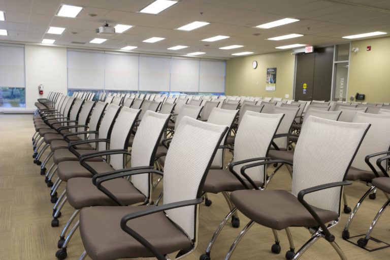 Image of the theatre setup in Conference room east